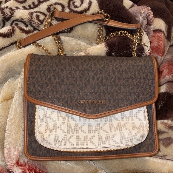 Michael Kors Brown and Cream Crossbody Bag - Picture 2 of 12